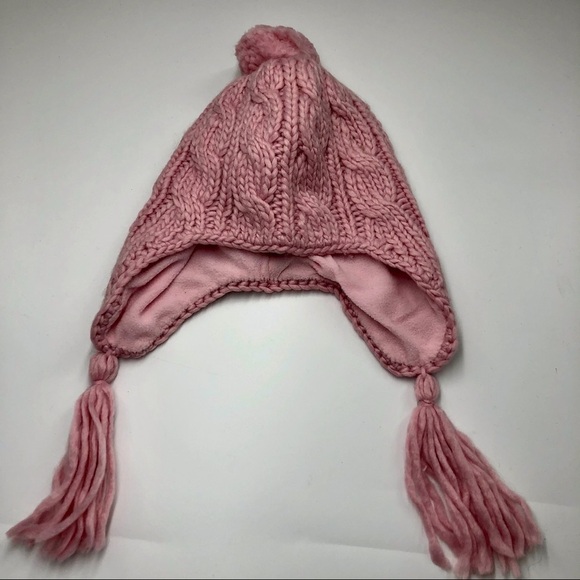 Accessories - 1. NWT Pink Beanie Hat with Pom Pom and Braids